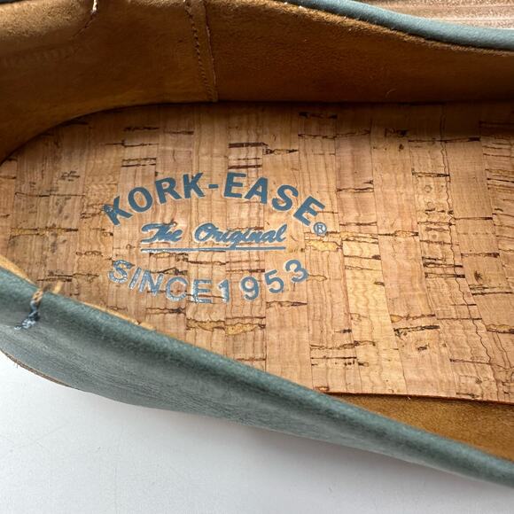 WMNS Kork-Ease Leather Upper Slide-On Shoes "Peyton" Loafer 10M Turquoise CC0E21 - Picture 7 of 10